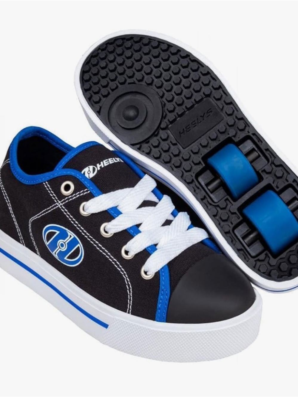 Heelys Kids Black and Blue Low-Top Wheel Sneakers